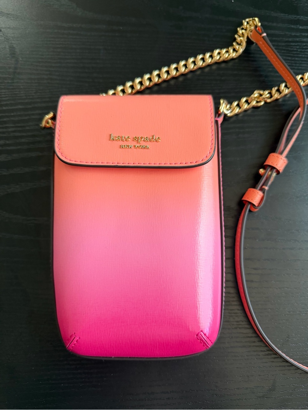 kate spade Pink to Coral Ombre Crossbody Phone Pouch